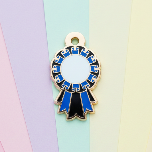 Black and Dark Blue - Small 28mm - Rosette Acievement Charm
