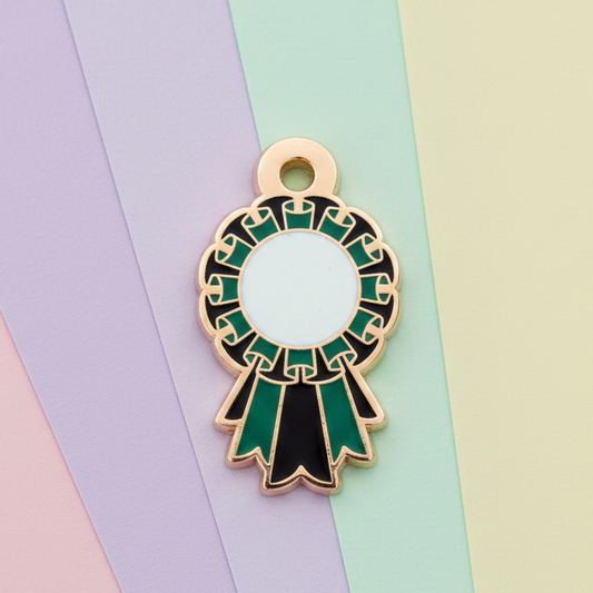 Black and Dark Green - Small 28mm - Rosette Acievement Charm