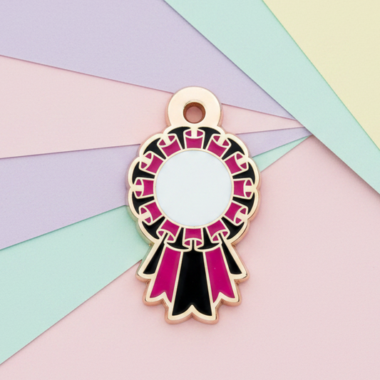 Black and Dark Pink - Small 28mm - Rosette Acievement Charm