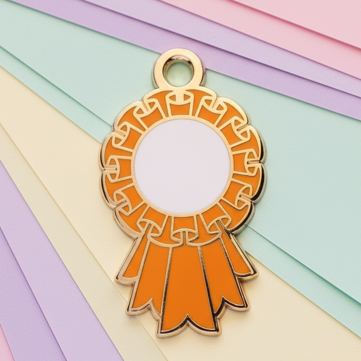 Orange Large Rosette Charm