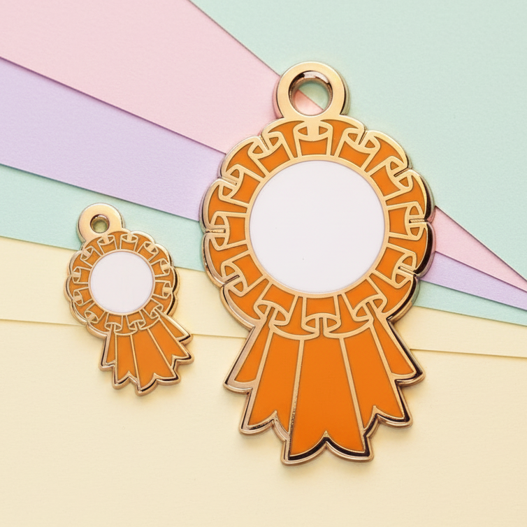 Orange Large Rosette Charm