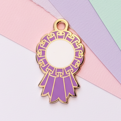 Purple Large Rosette Charm