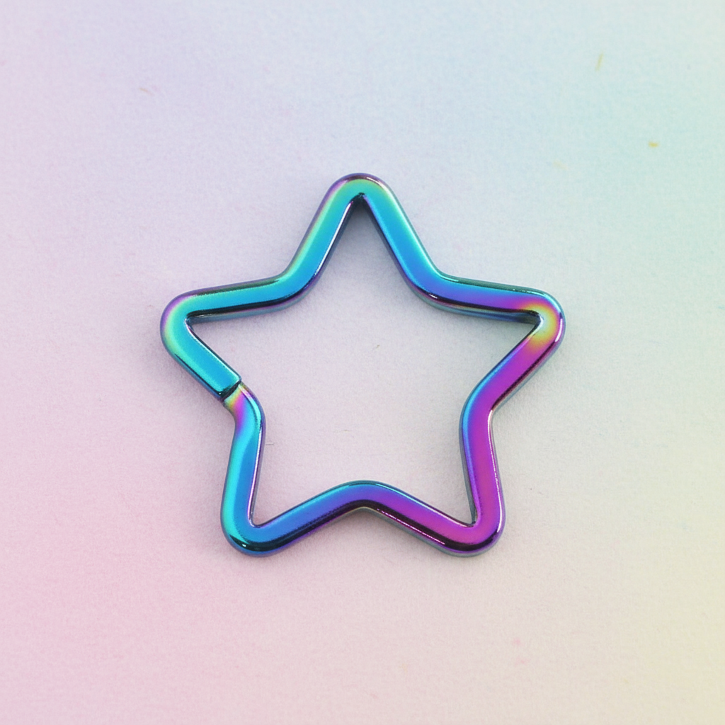 Star-Shaped Metal Keyring