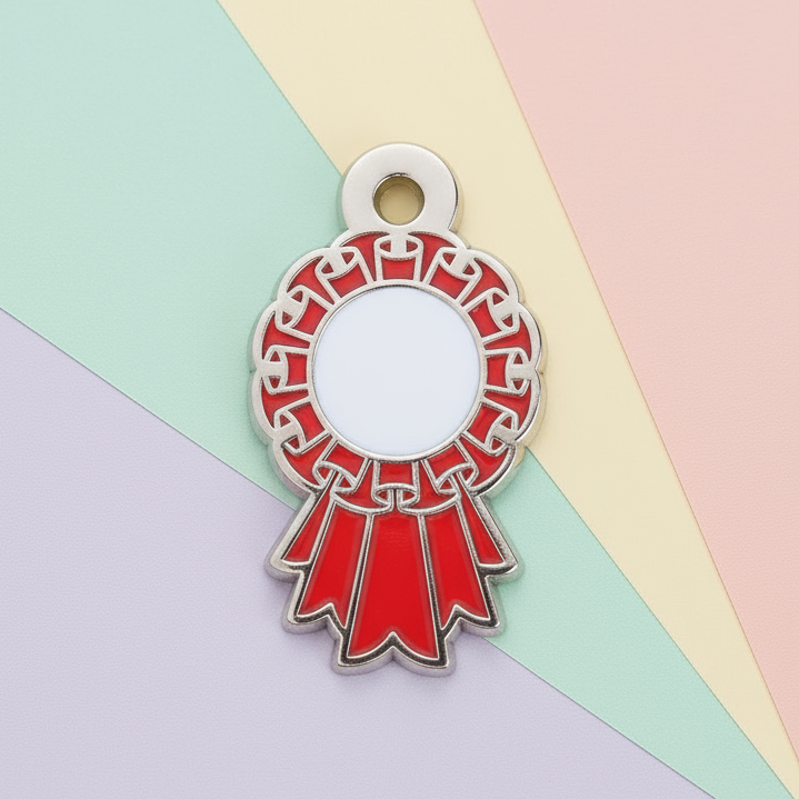 Red Rosette Charm