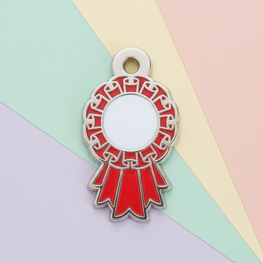 Red Rosette Charm