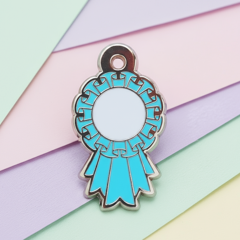 Blue Rosette Charm