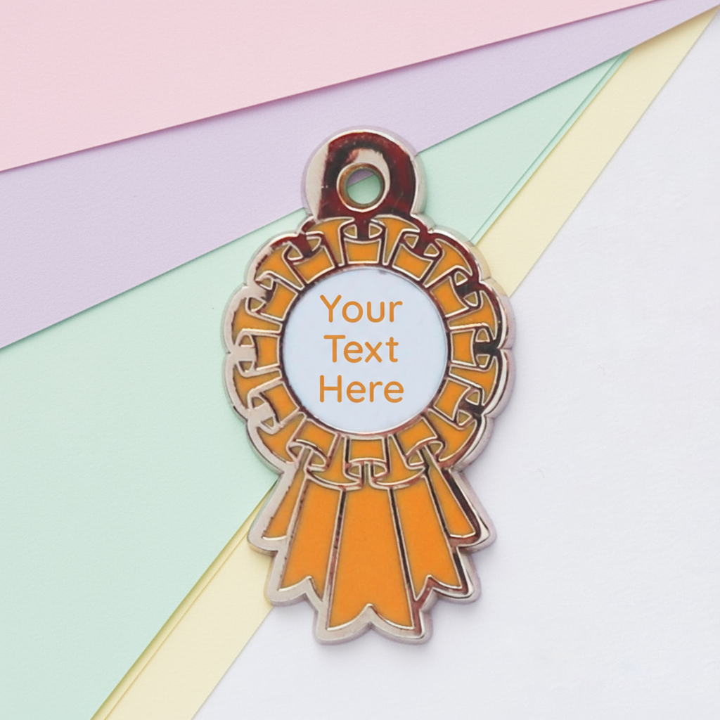 Orange Rosette Charm