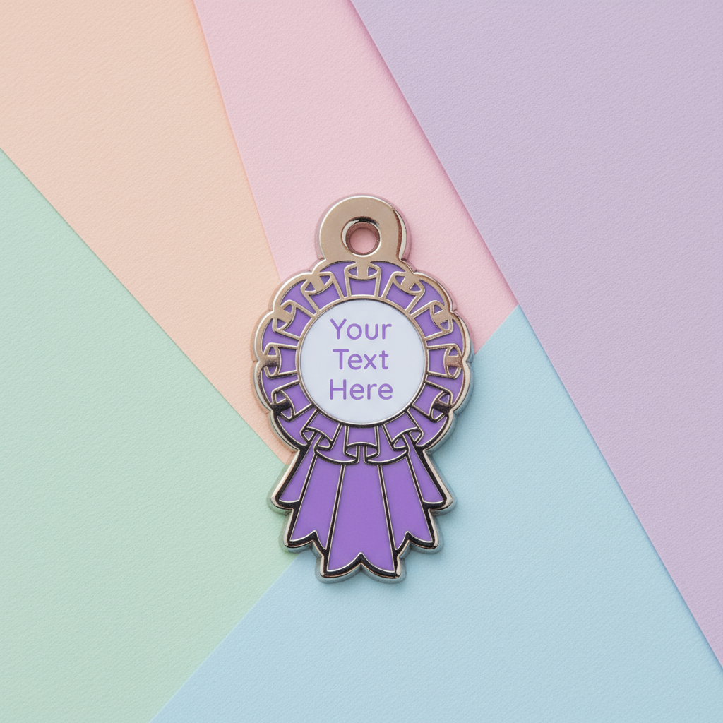 Purple Rosette Charm