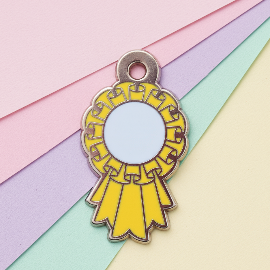 Yellow Rosette Charm