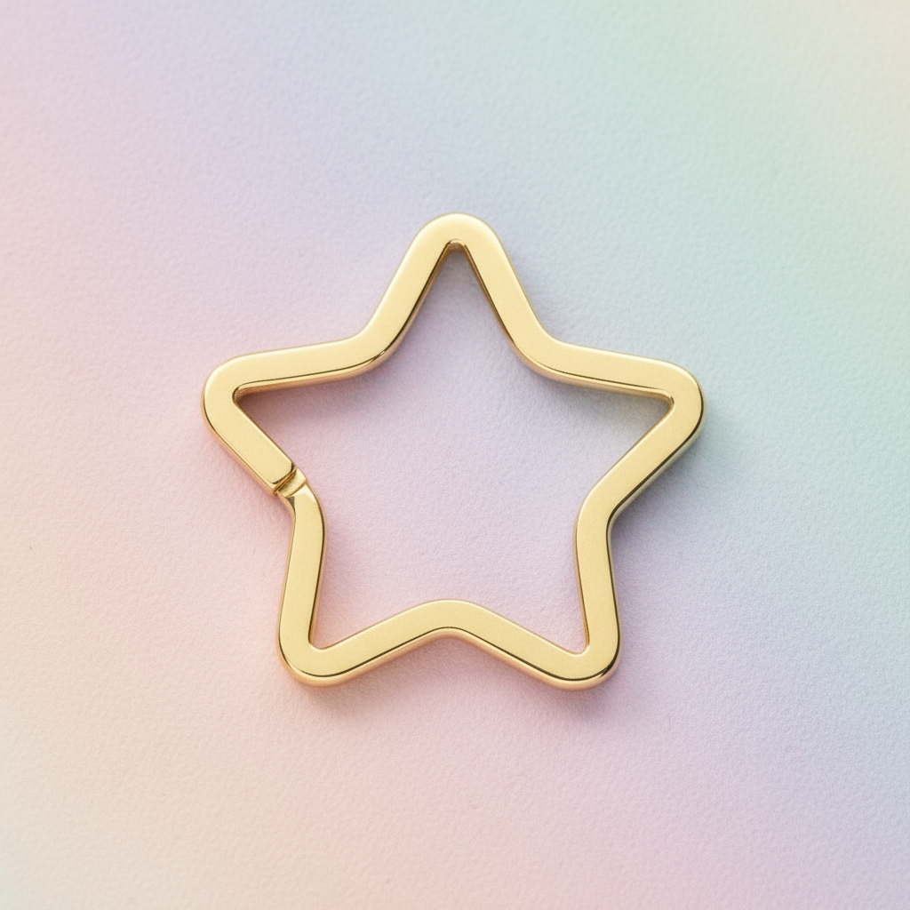 Star-Shaped Metal Keyring