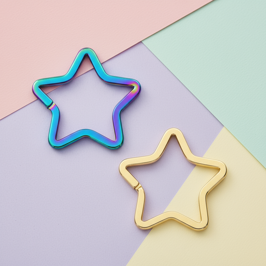 Star-Shaped Metal Keyring