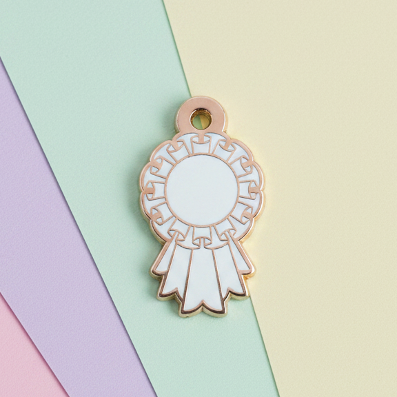 White - Small 28mm - Rosette Acievement Charm