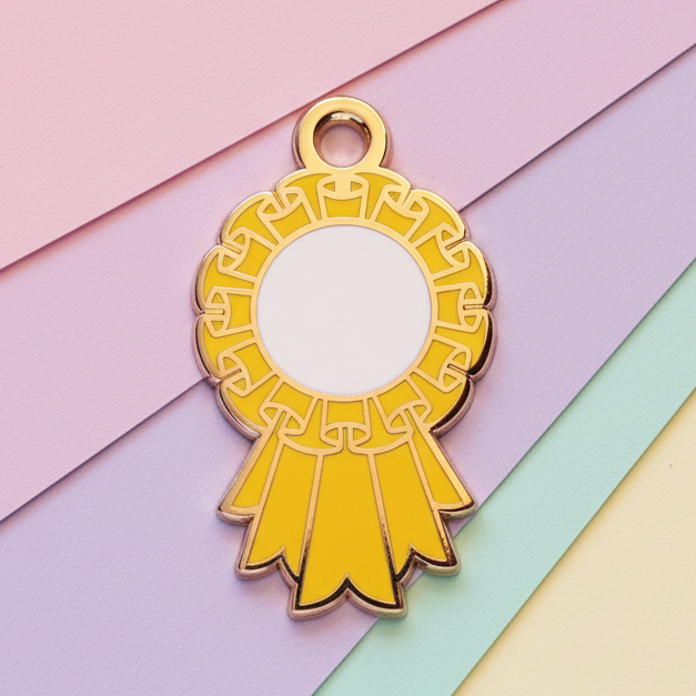 Yellow Large Rosette Charm