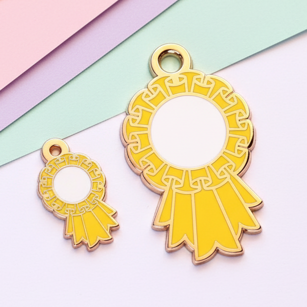 Yellow Large Rosette Charm